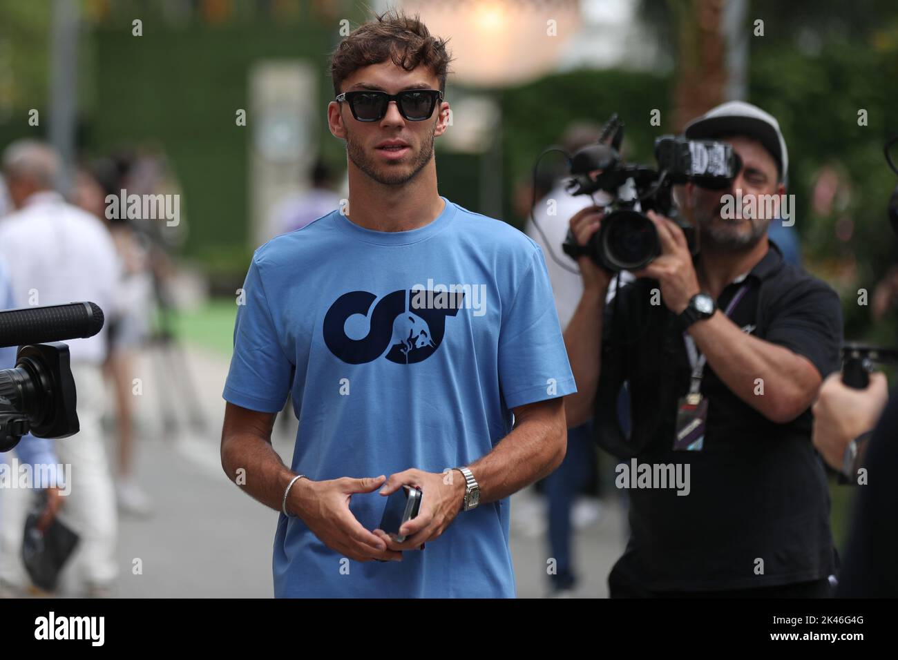 30 septembre 2022 ; Marina Bay, Singapour, Singapour FIA Formule 1 Grand Prix: Journée libre de pratique: Scuderia AlphaTauri, Pierre Gasly Banque D'Images