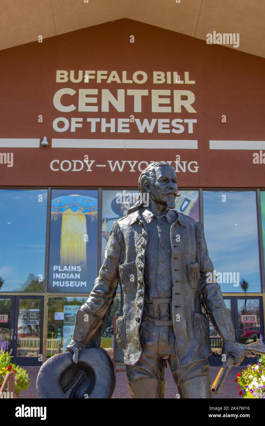 CODY, WYOMING - 19 septembre 2022 : statue du projet de loi de Buffalo au Buffalo Bill Centre du Musée de l'Ouest de Cody, Wyoming Banque D'Images