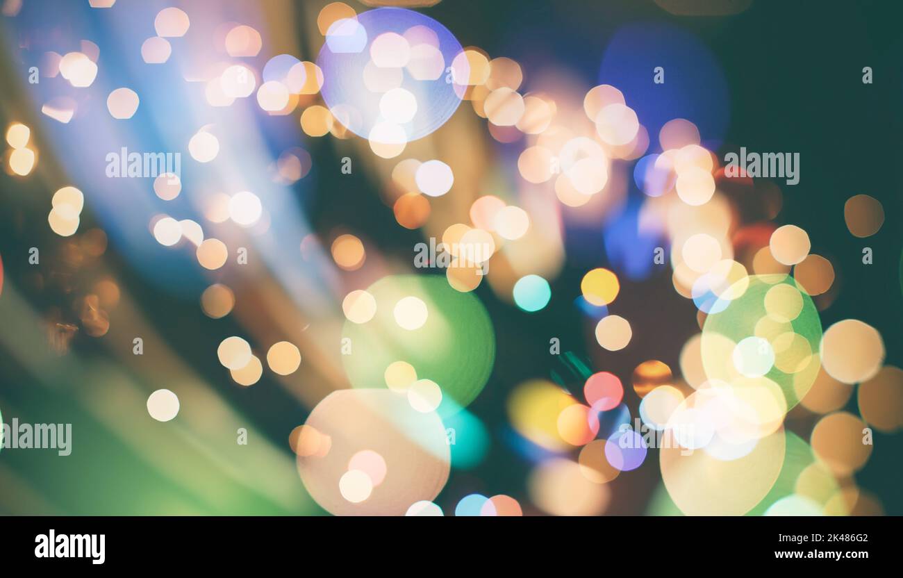 Lumières de fête arrière-plan bokeh, lumières bokeh floues, bokeh flou, arrière-plan bokeh clair vintage, point flou abstrait coloré, flou artistique Banque D'Images