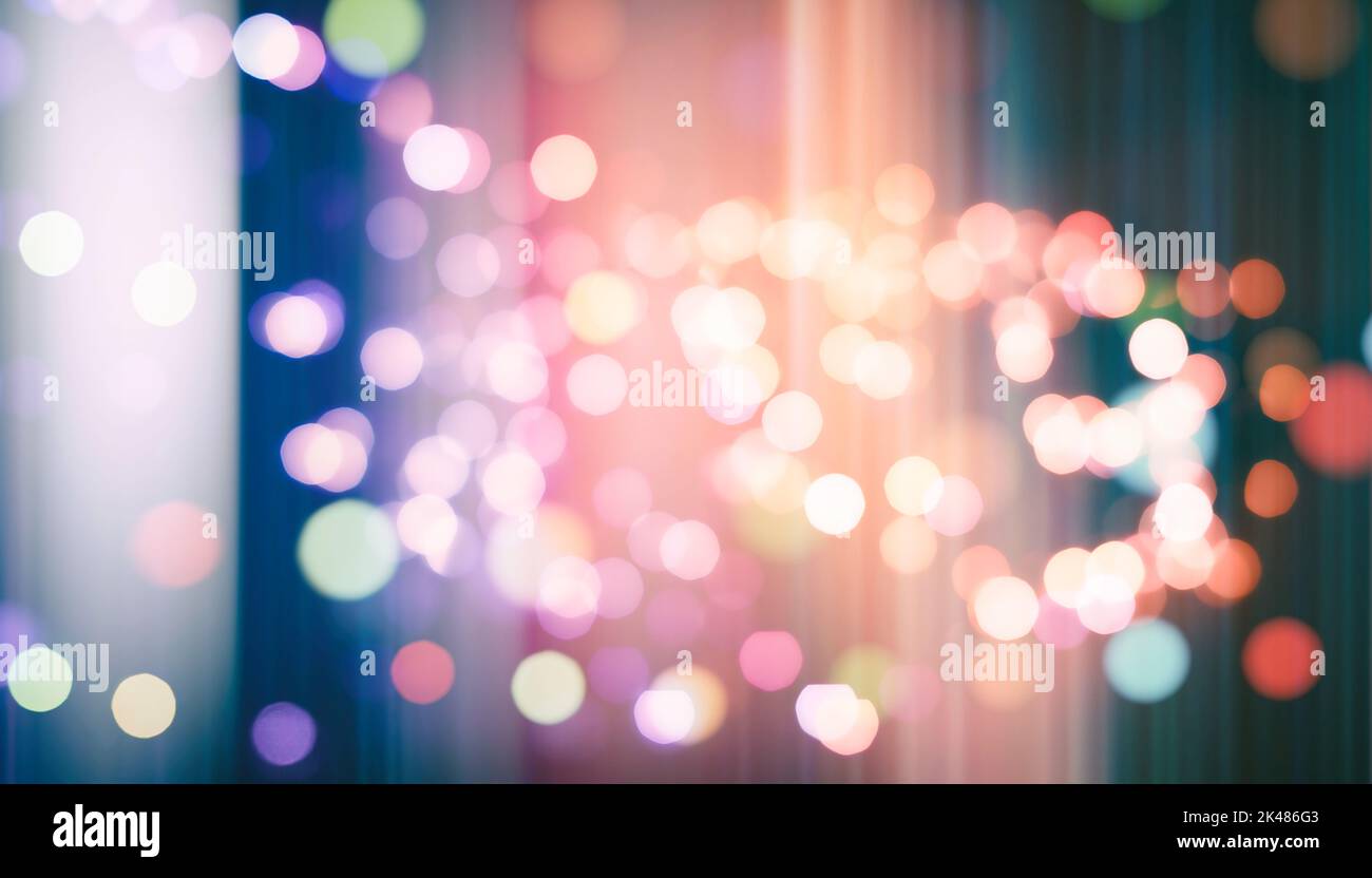Lumières de fête arrière-plan bokeh, lumières bokeh floues, bokeh flou, arrière-plan bokeh clair vintage, point flou abstrait coloré, flou artistique Banque D'Images