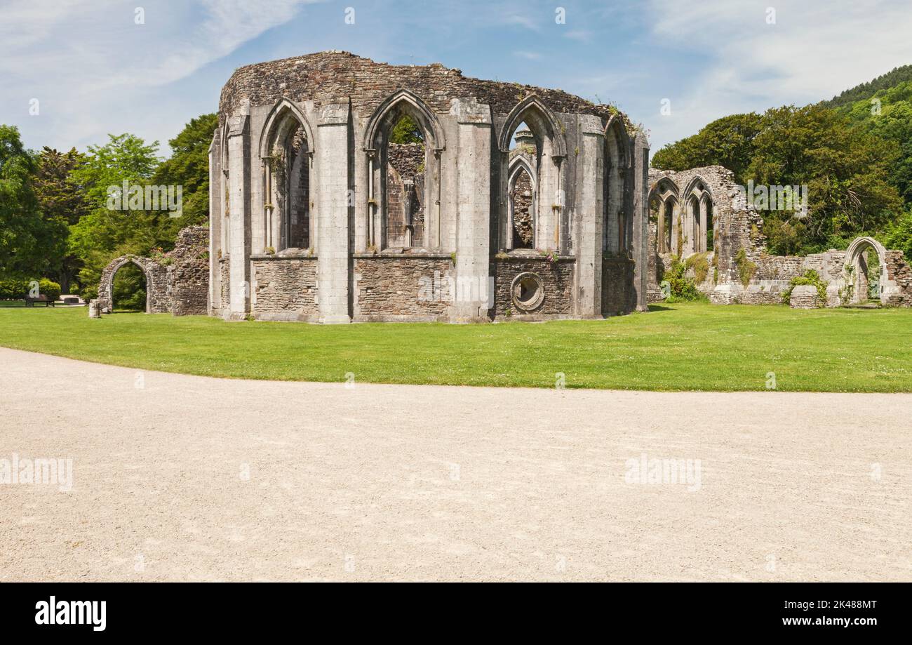 Douze faces Chapter House, ruines monastiques, Margam Country Park, Margam, Port Talbot, Pays de Galles, Royaume-Uni Banque D'Images