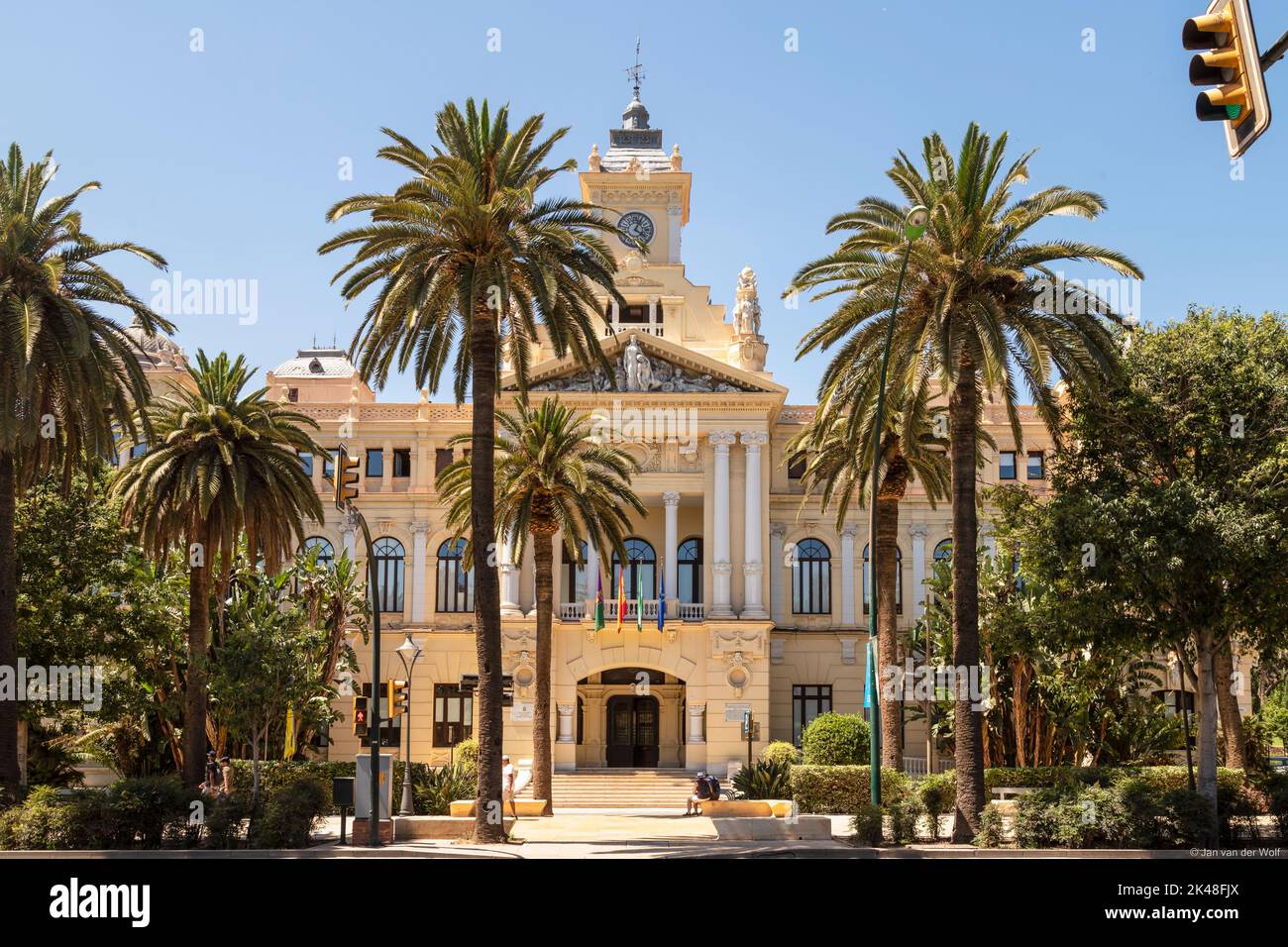 Hôtel de ville de Málaga dans le sud de l'Espagne. Banque D'Images