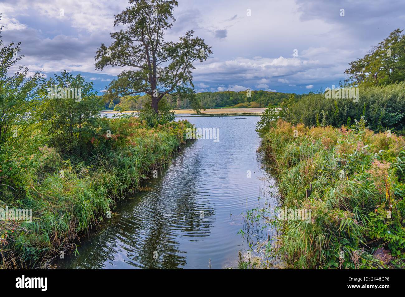 Lac au château royal danois de Graasten, Danemark Banque D'Images
