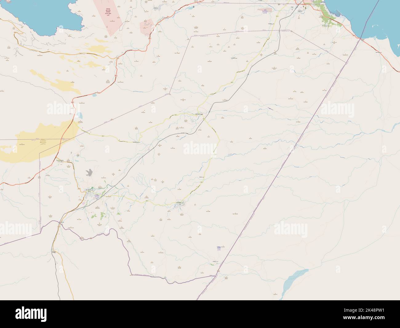 Ali Sabieh, région de Djibouti. Ouvrez la carte des rues Banque D'Images