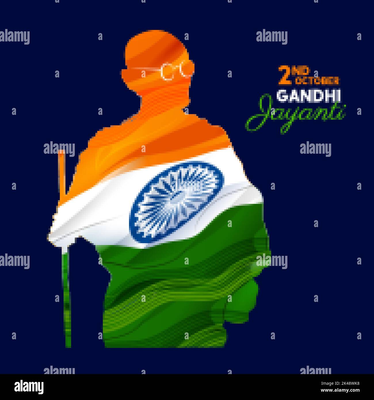 Illustration du contexte de l'Inde avec le héros de la nation et le chasseur de la liberté Mahatma Gandhi populairement connu sous le nom de Bapu pour le 2 octobre Gandhi Jayanti Illustration de Vecteur