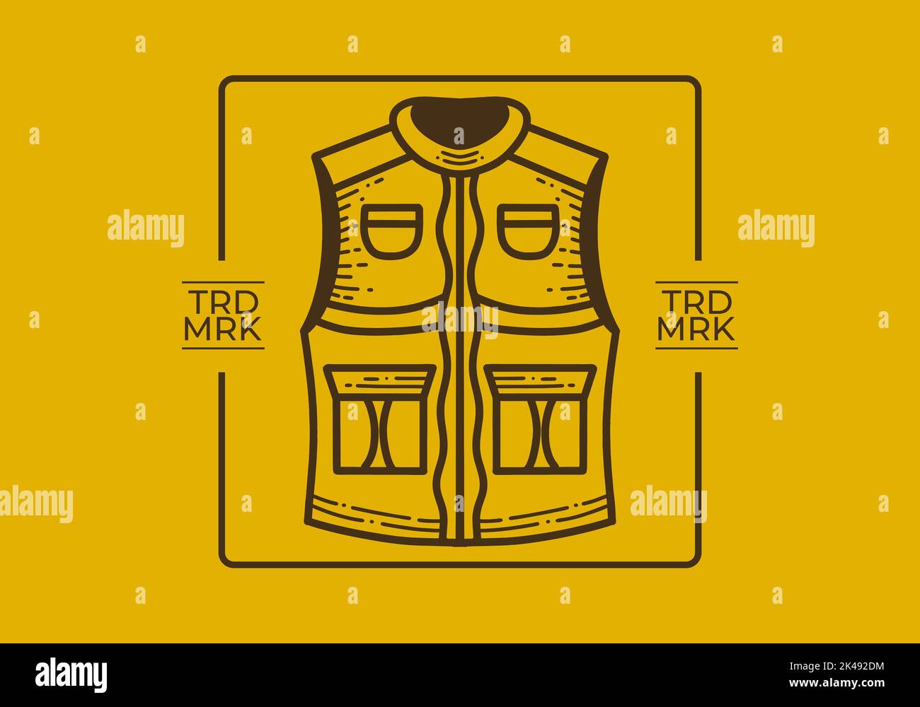 Motif rétro d'illustration artistique d'une veste d'extérieur Illustration de Vecteur