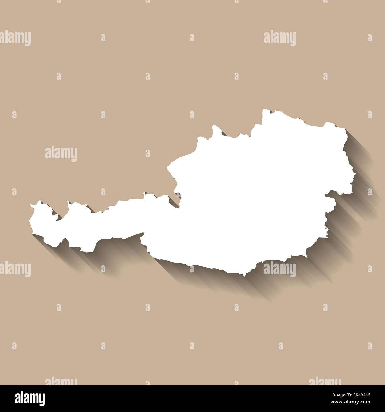 Silhouette de la carte de pays vectorielle de l'Autriche Illustration de Vecteur