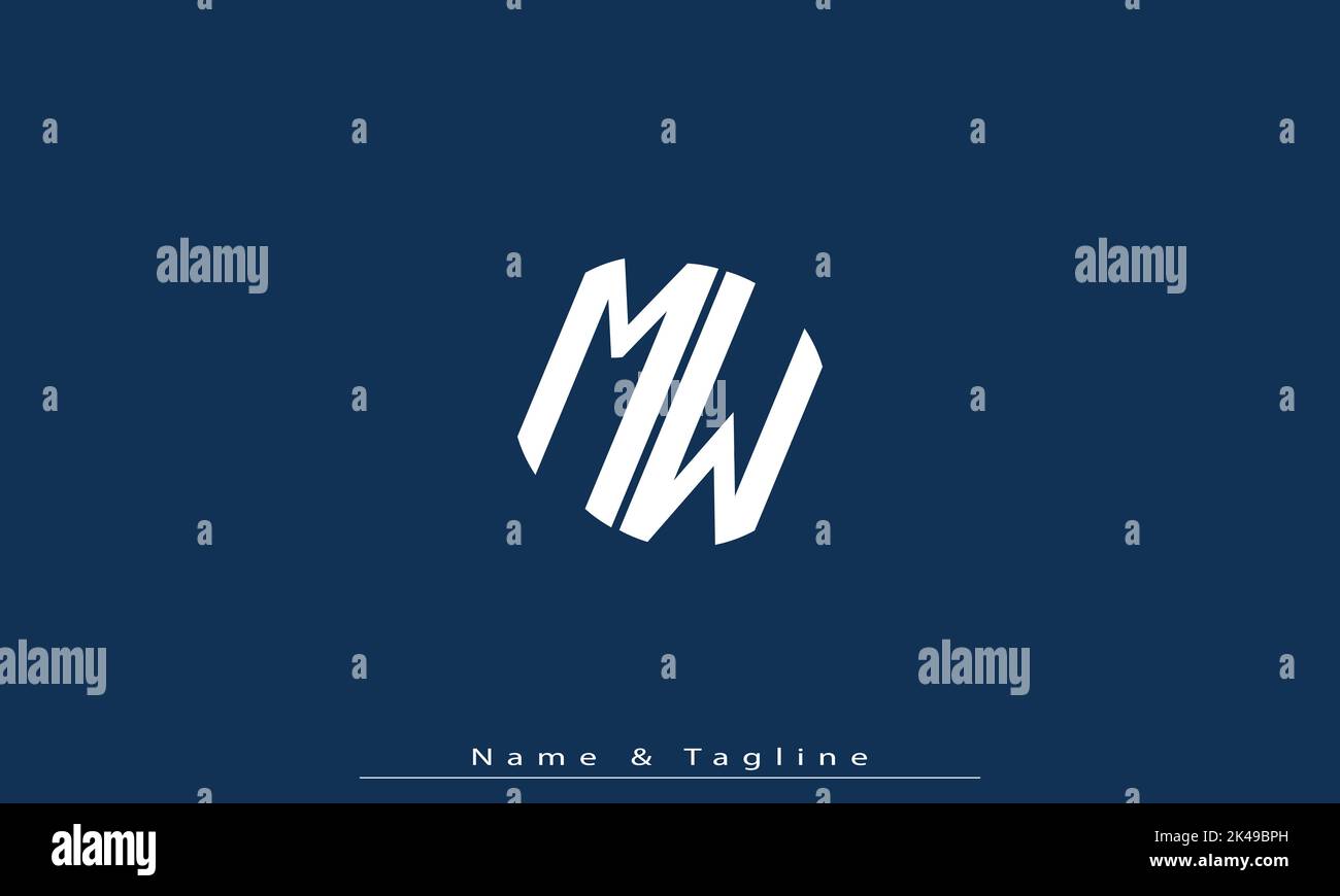 Lettres de l'alphabet initiales Monogram logo MW , WM Illustration de Vecteur