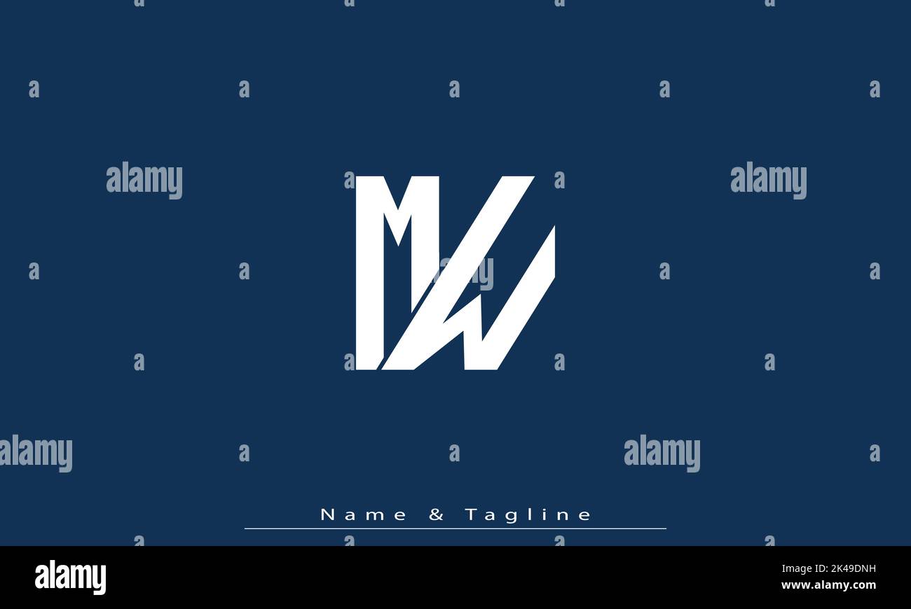 Lettres de l'alphabet initiales Monogram logo MW , WM Illustration de Vecteur