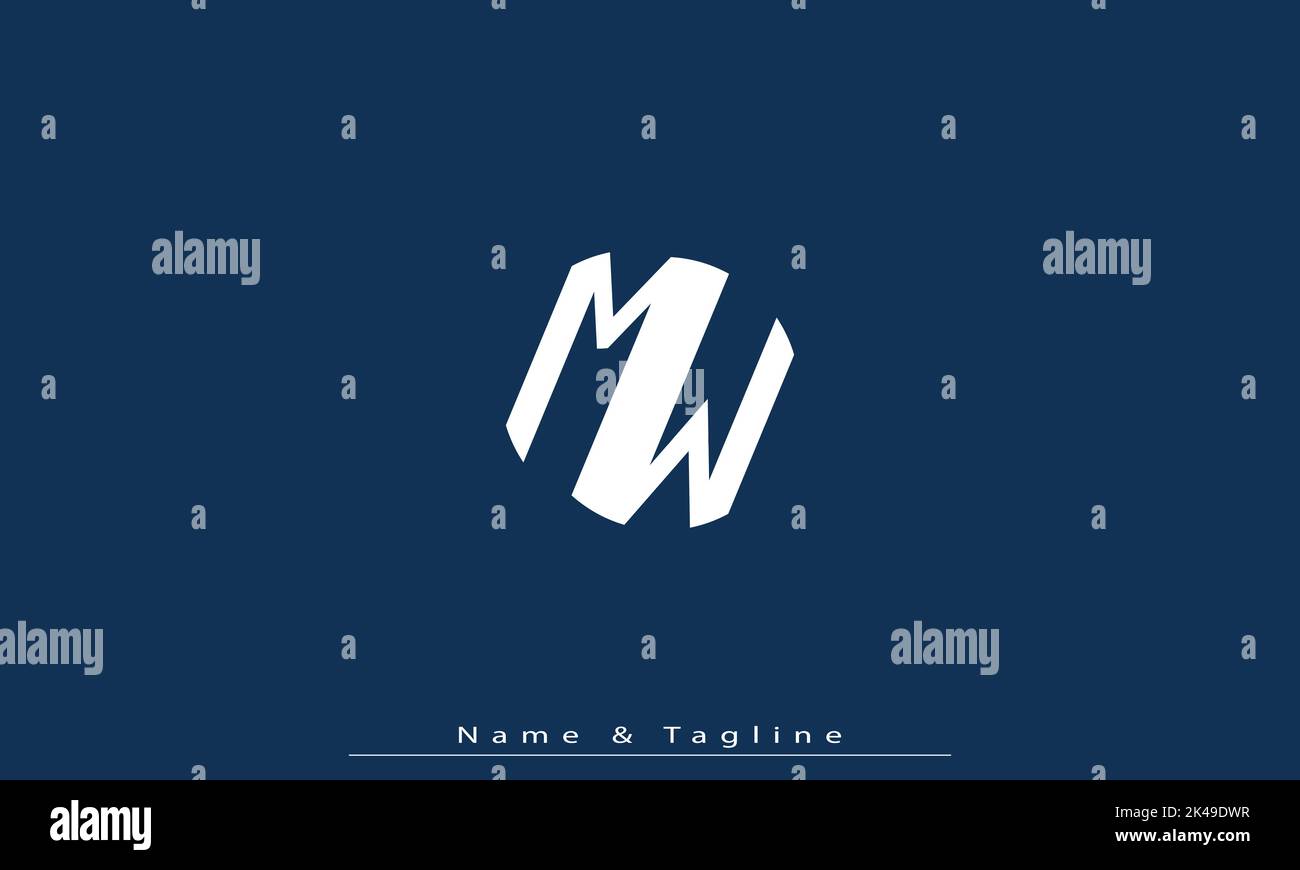 Lettres de l'alphabet initiales Monogram logo MW , WM Illustration de Vecteur