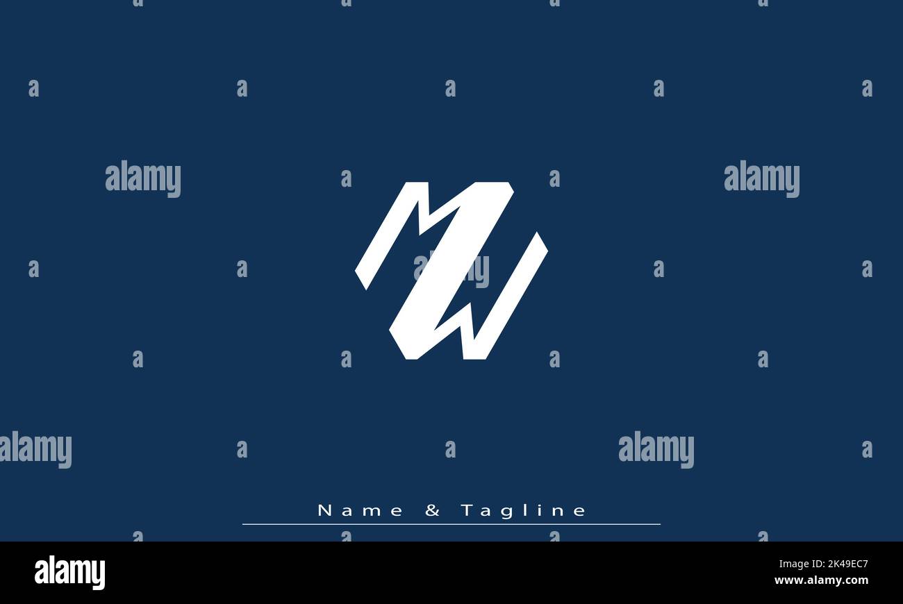 Lettres de l'alphabet initiales Monogram logo MW , WM Illustration de Vecteur