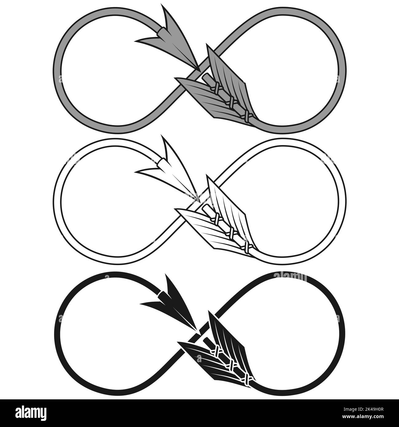 Forme vectorielle de la flèche courbée en forme de symbole infini Illustration de Vecteur