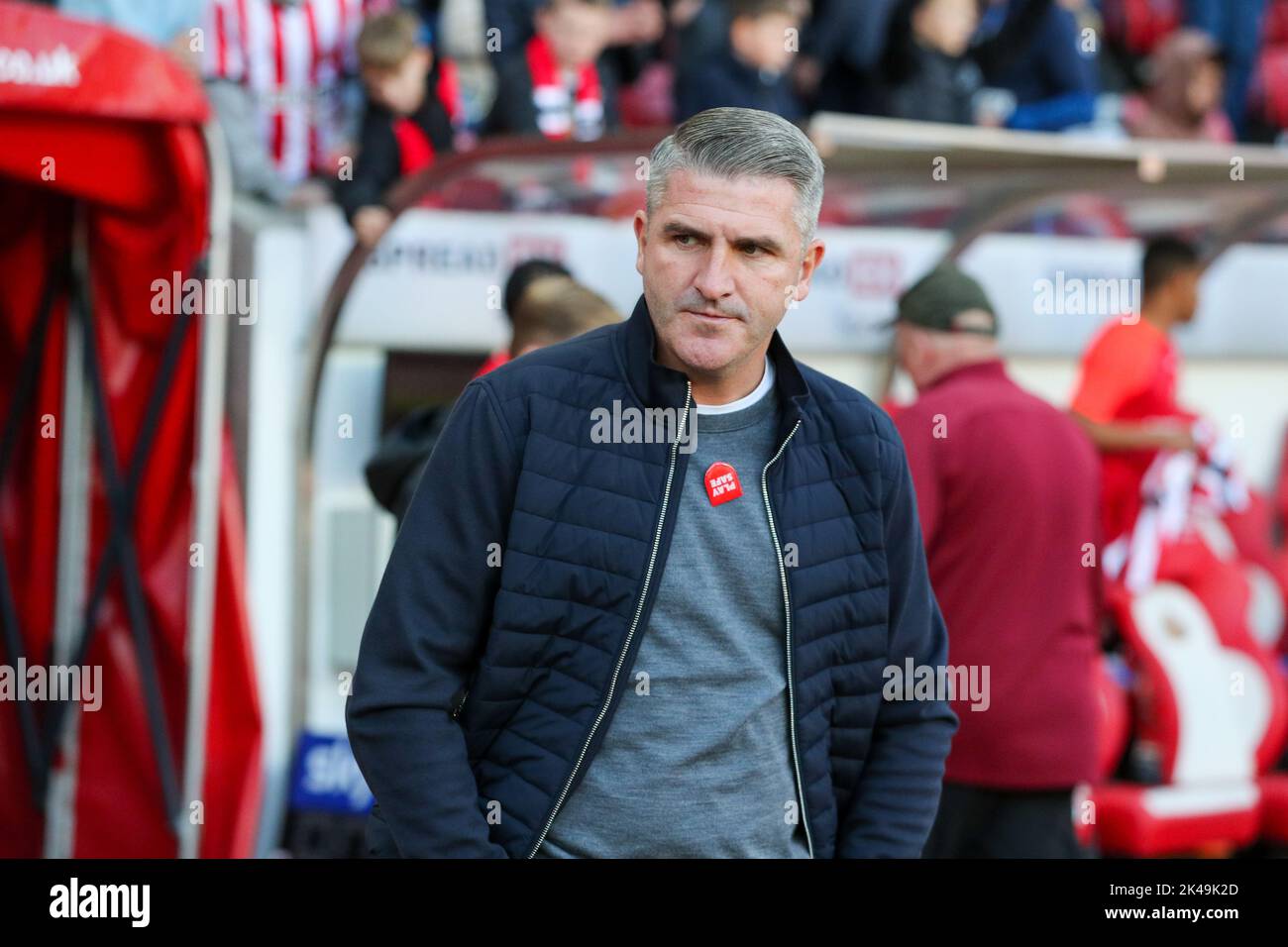 Ryan Lowe responsable de Preston pendant le match de championnat Sky Bet Sunderland vs Preston North End au stade de Light, Sunderland, Royaume-Uni, 1st octobre 2022 (photo de Dan Cooke/News Images) Banque D'Images