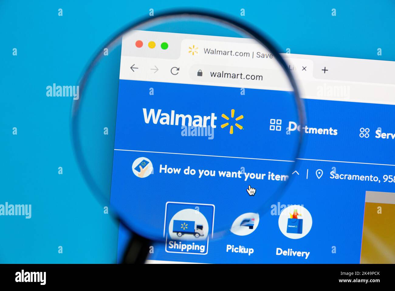 Ostersund, Suède - 19 juillet 2022: Le site de Walmart sur écran d'ordinateur. Walmart Inc est une multinationale américaine de détail qui exploite un ch Banque D'Images