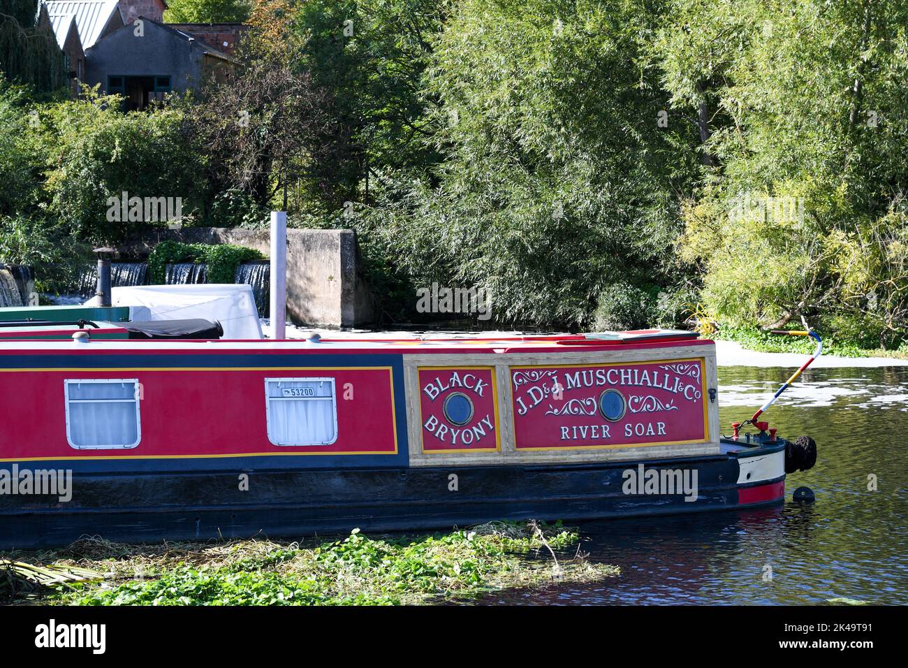 Bateau étroit sur la rivière soar dans le Leicestershire Banque D'Images