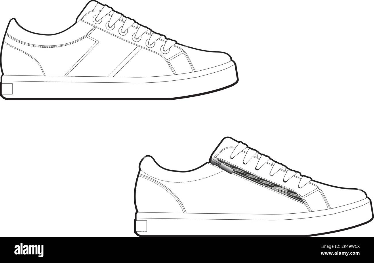 Une esquisse de chaussure sur un fond blanc Illustration de Vecteur