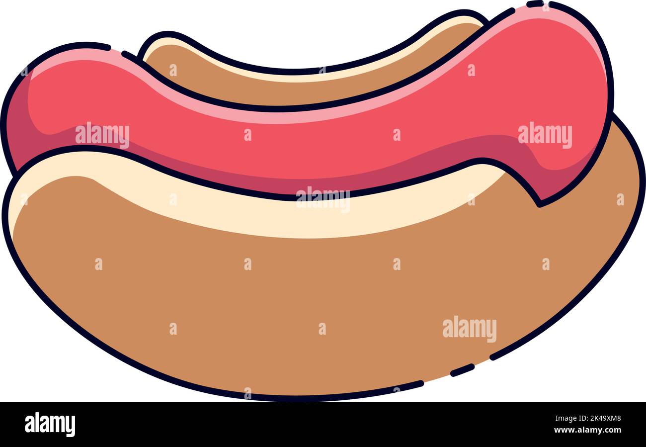Icône de hot dog isolée sur un fond blanc Illustration de Vecteur
