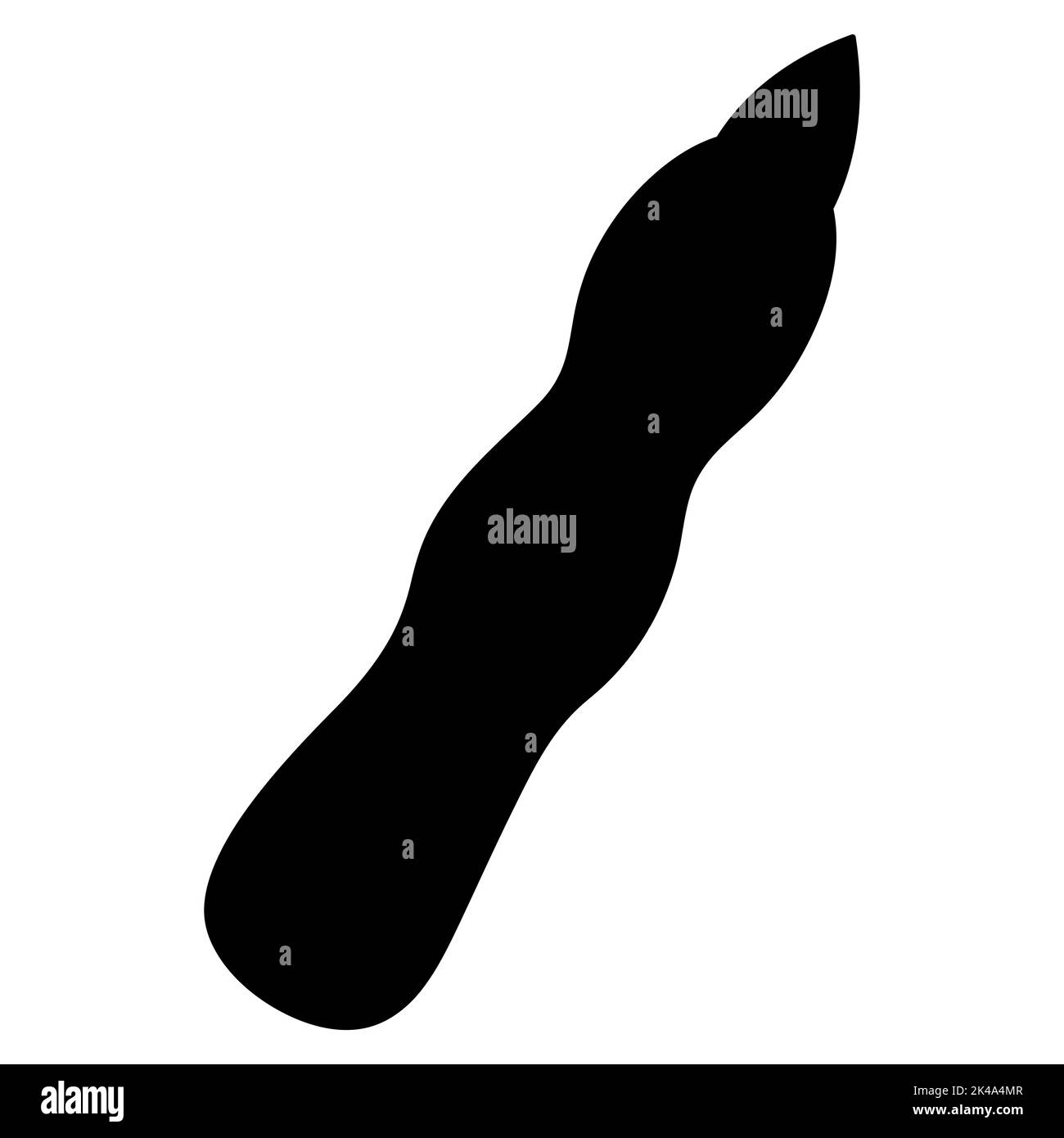 Longue griffe de sorcière. Silhouette. Illustration vectorielle. Partie de la main d'un homme avec un clou pointu. Arrière-plan blanc isolé. Membre coupé. Illustration de Vecteur