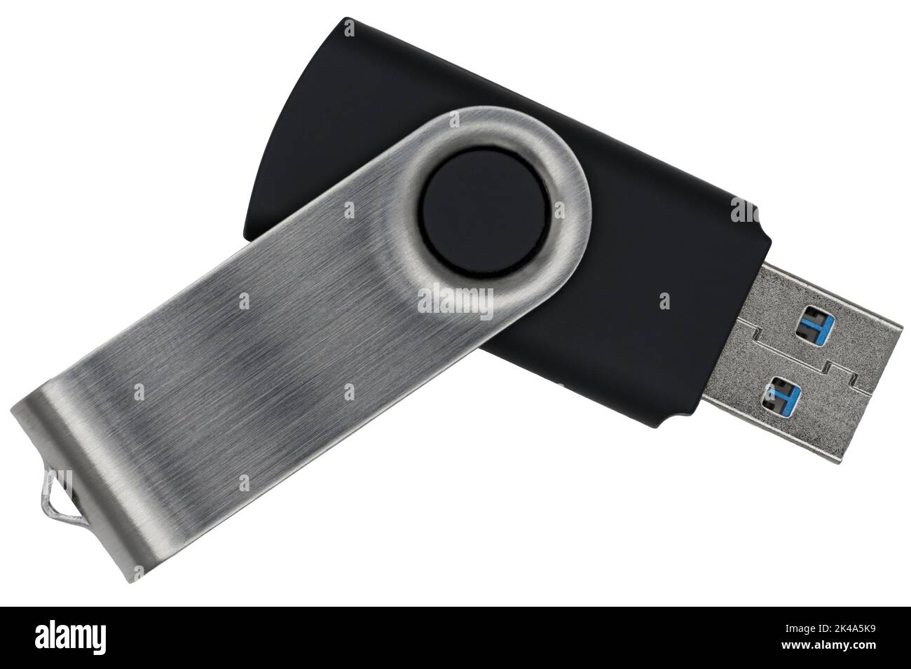 Lecteur flash USB pliable sur fond blanc Banque D'Images