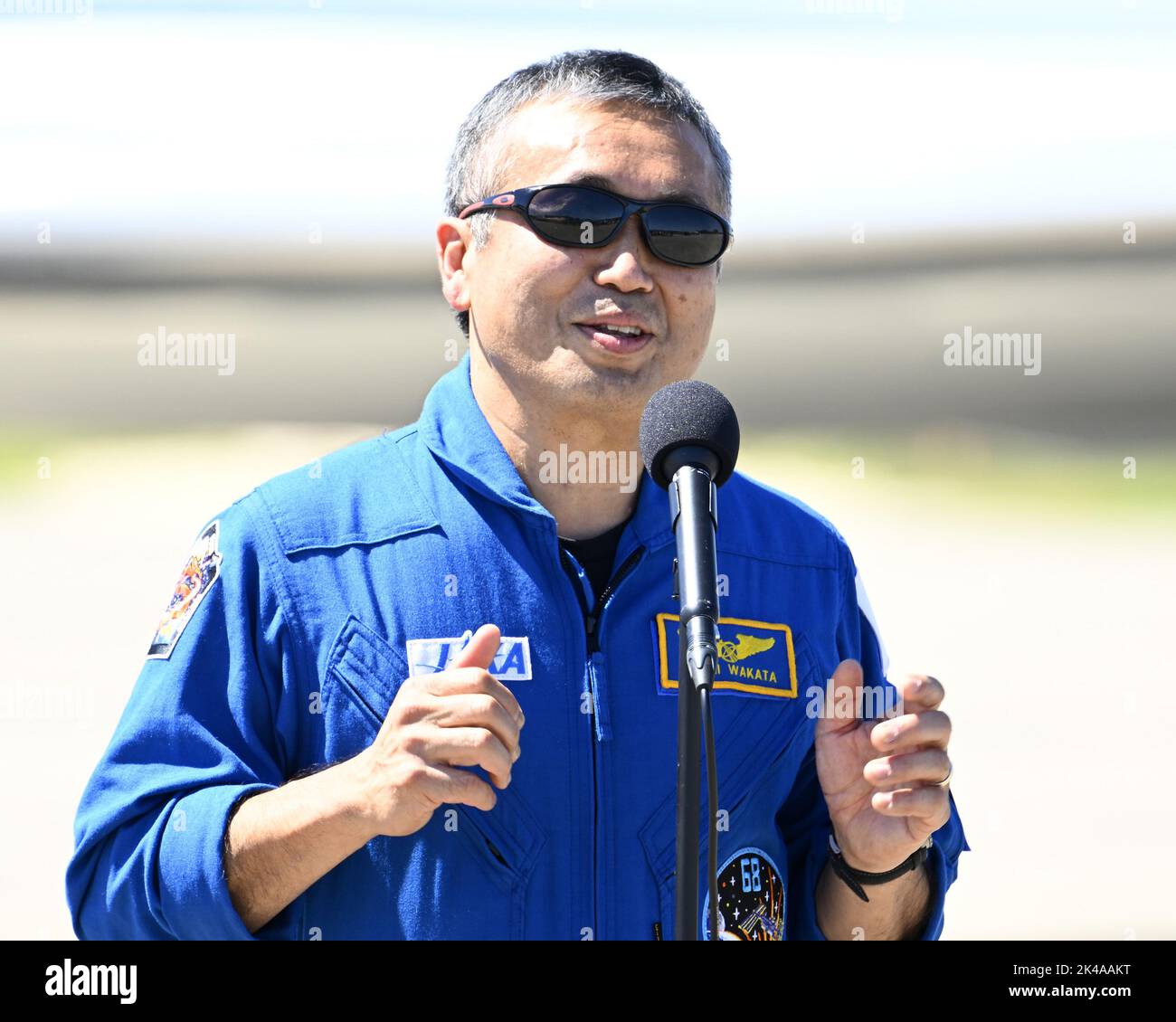 L'astronaute et l'équipage du JAXA, 5 spécialiste de mission Koichi Wakata, prend la parole au Centre spatial Kennedy, en Floride, samedi, à 1 octobre 2022. Photo de Joe Marino/UPI crédit: UPI/Alay Live News Banque D'Images