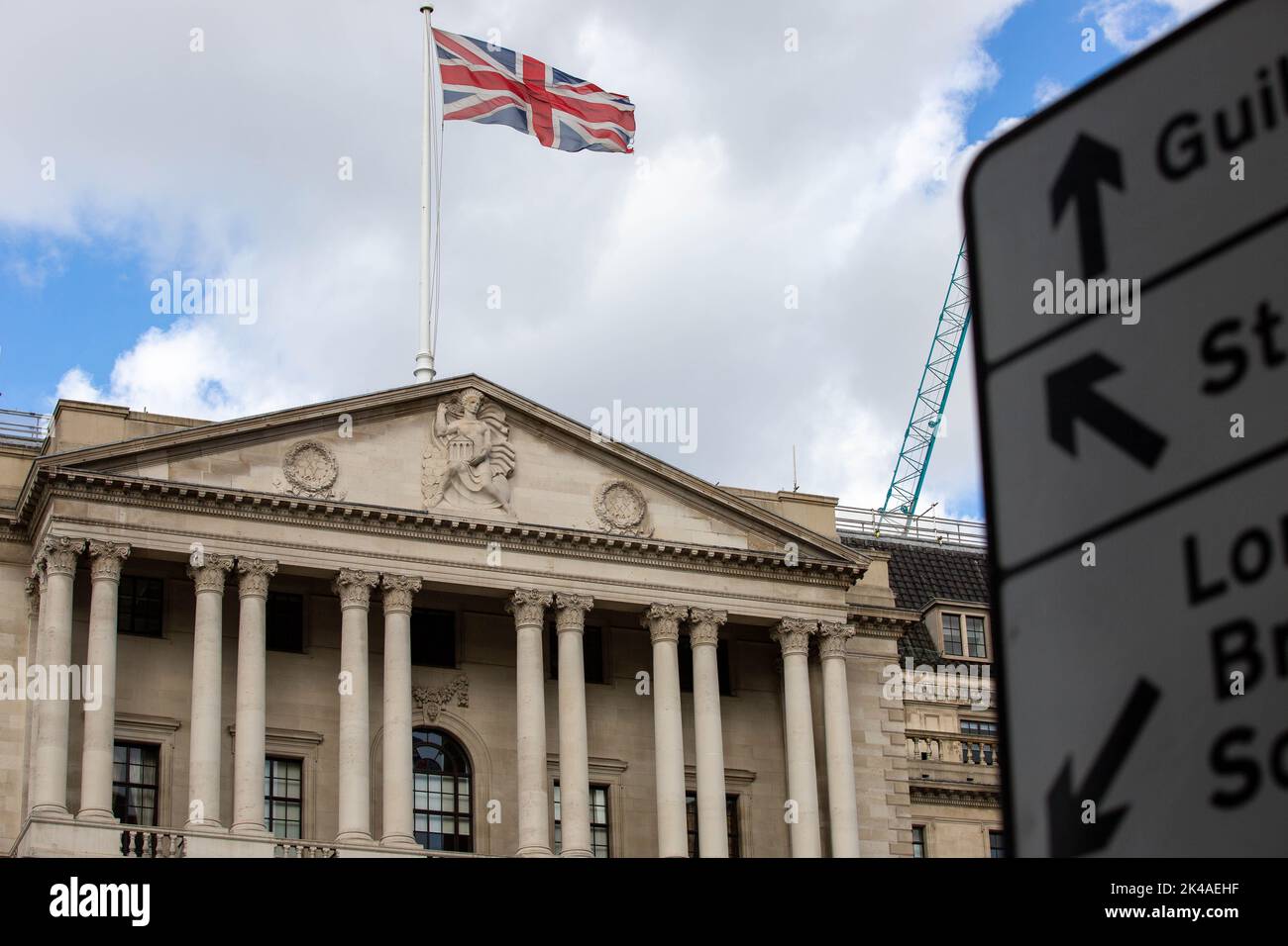 Vue générale du bâtiment de la Banque d'Angleterre à Londres Banque D'Images