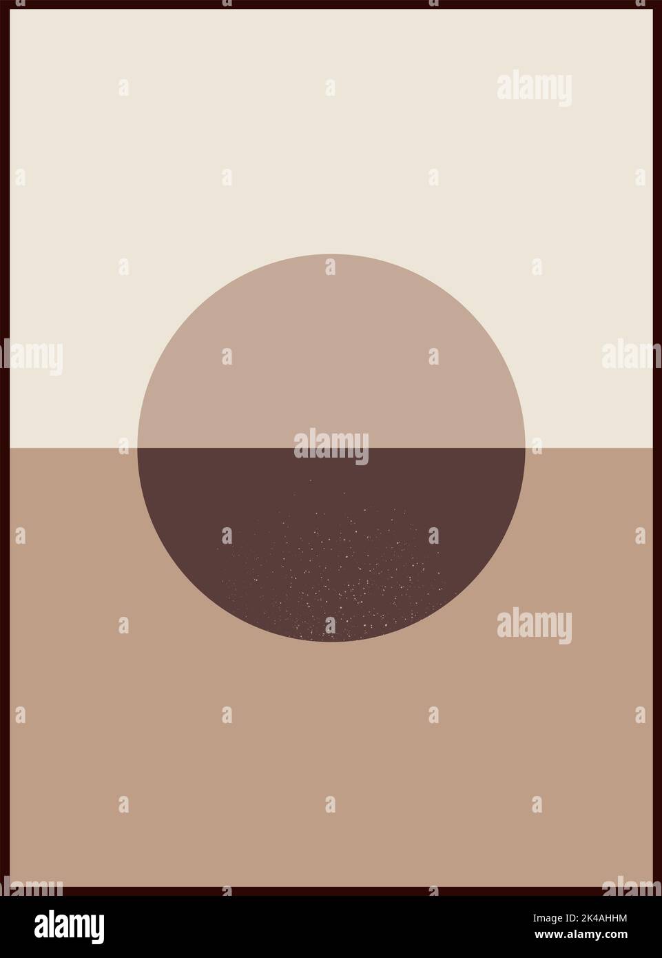 Arrière-plan esthétique contemporain abstrait. Décoration murale boho. Imprimé artistique moderne minimaliste du milieu du siècle. Banque D'Images