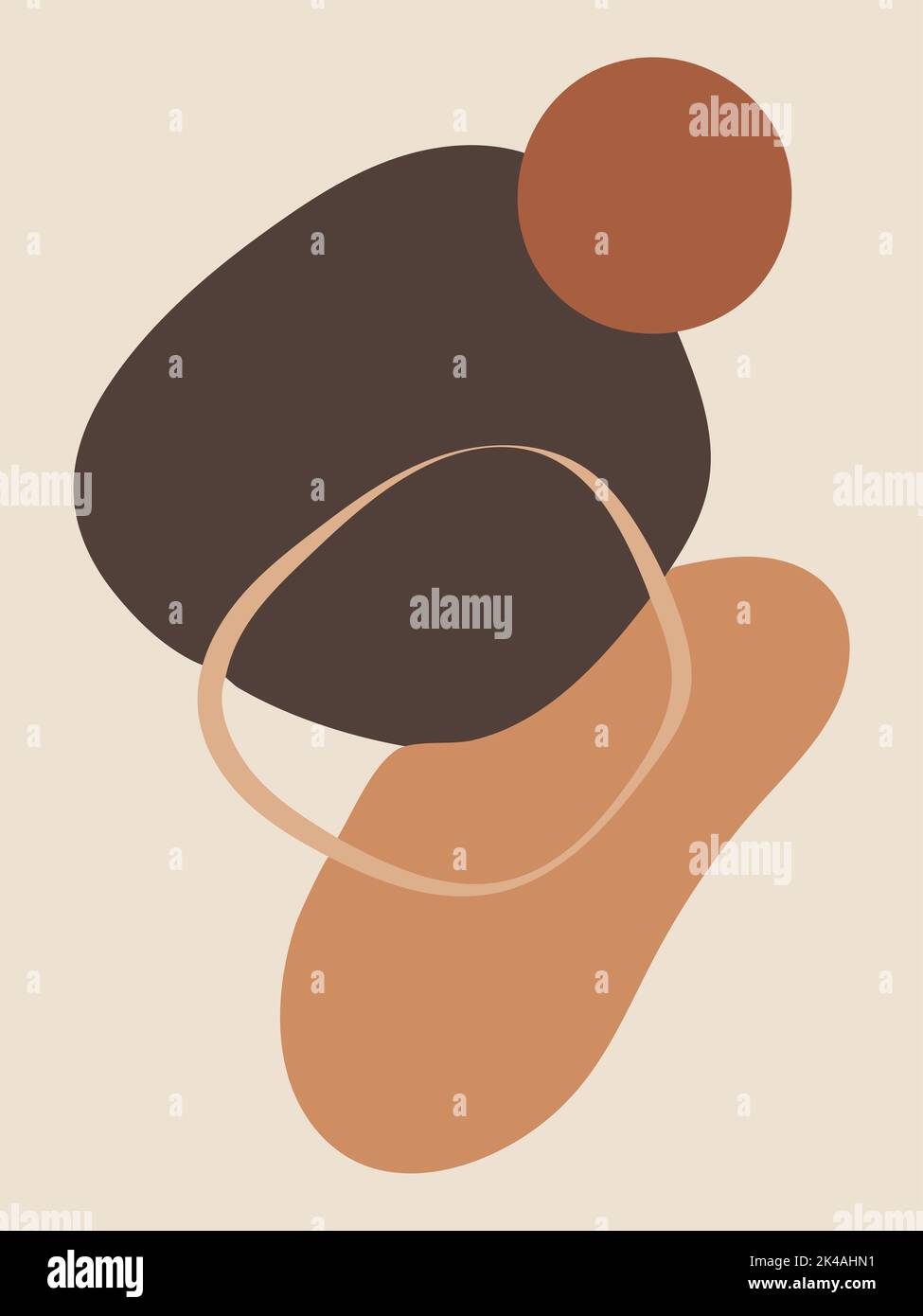 Arrière-plan esthétique contemporain abstrait. Décoration murale boho. Imprimé artistique moderne minimaliste du milieu du siècle. Banque D'Images