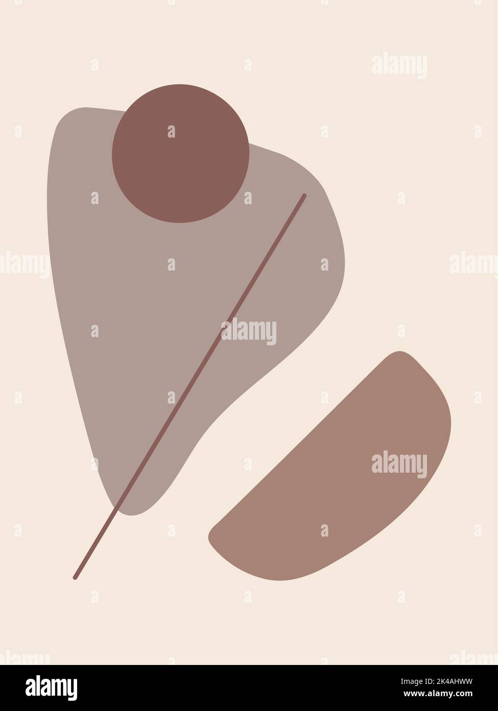 Arrière-plan esthétique contemporain abstrait. Décoration murale boho. Imprimé artistique moderne minimaliste du milieu du siècle. Banque D'Images