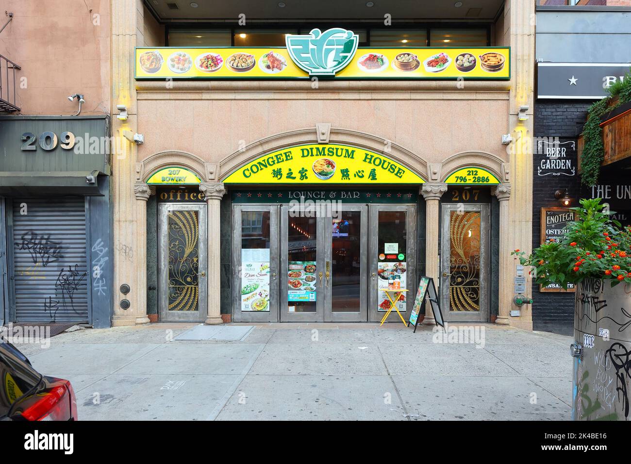 Congee Dimsum House, 207 Bowery, New York, New York, New York, boutique en ligne photo d'un restaurant chinois dans le Lower East Side de Manhattan. Banque D'Images