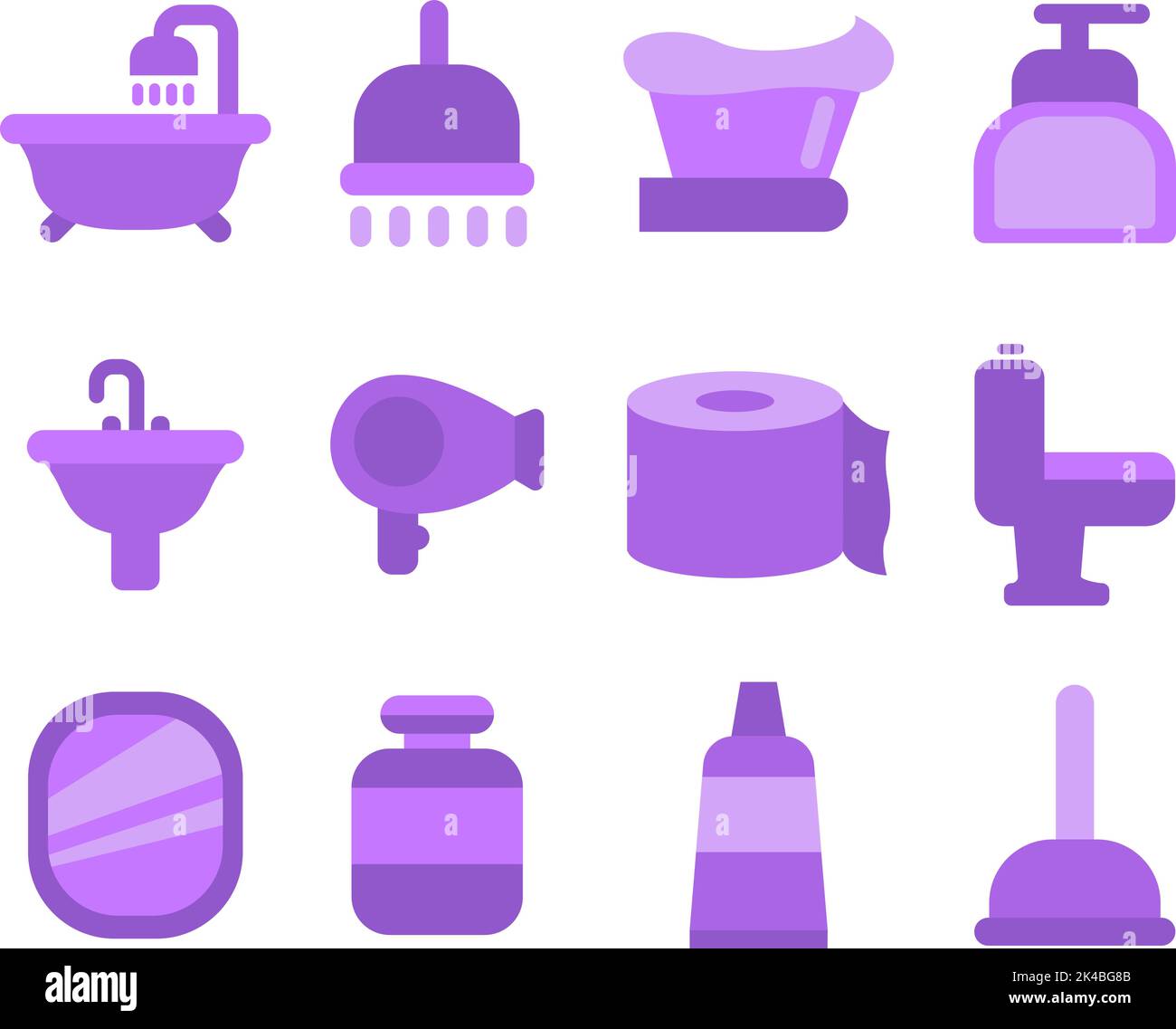 Appareils de salle de bain, illustration, vecteur sur fond blanc. Illustration de Vecteur