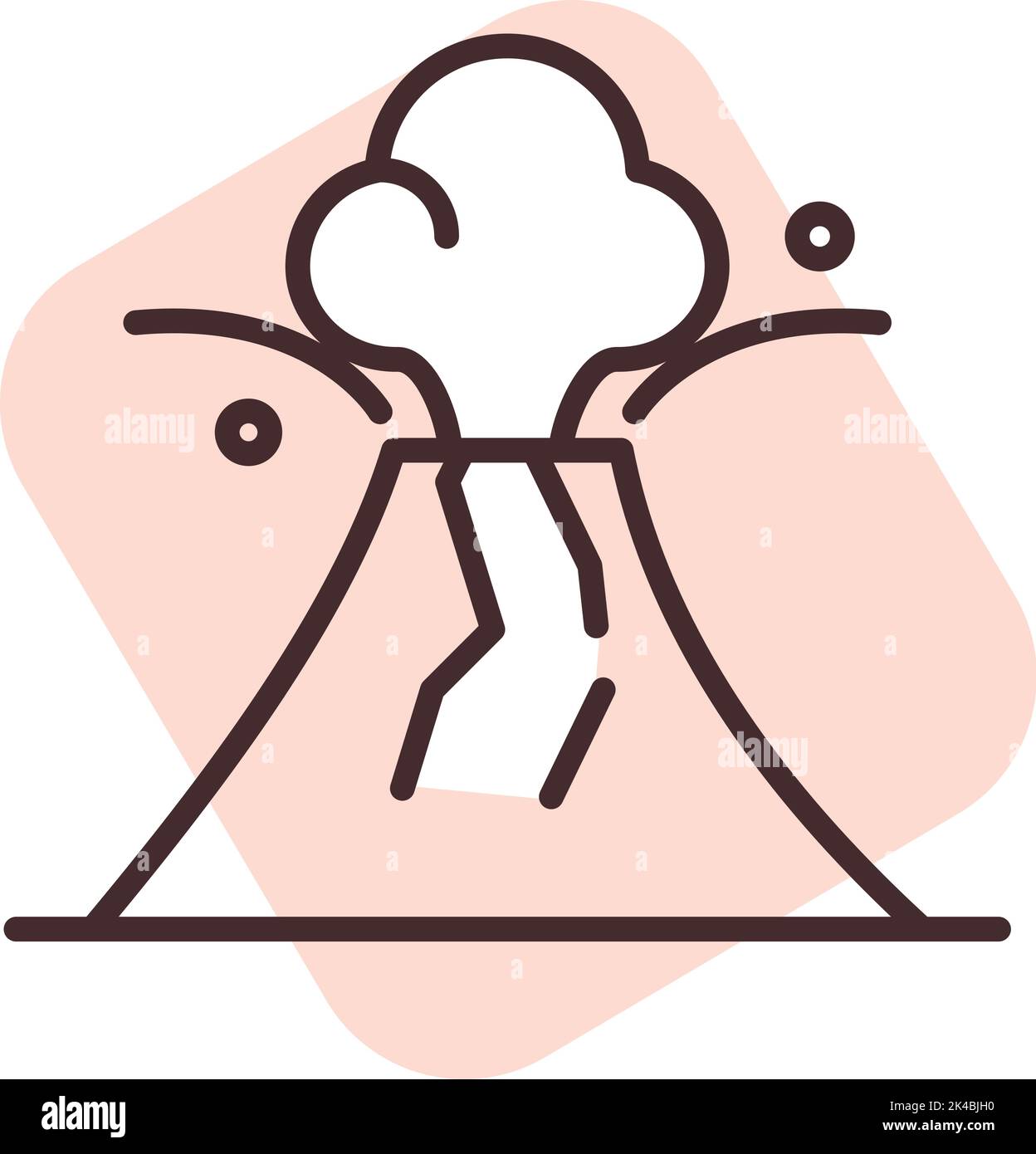 Volcan de désastre, illustration, vecteur sur fond blanc. Illustration de Vecteur