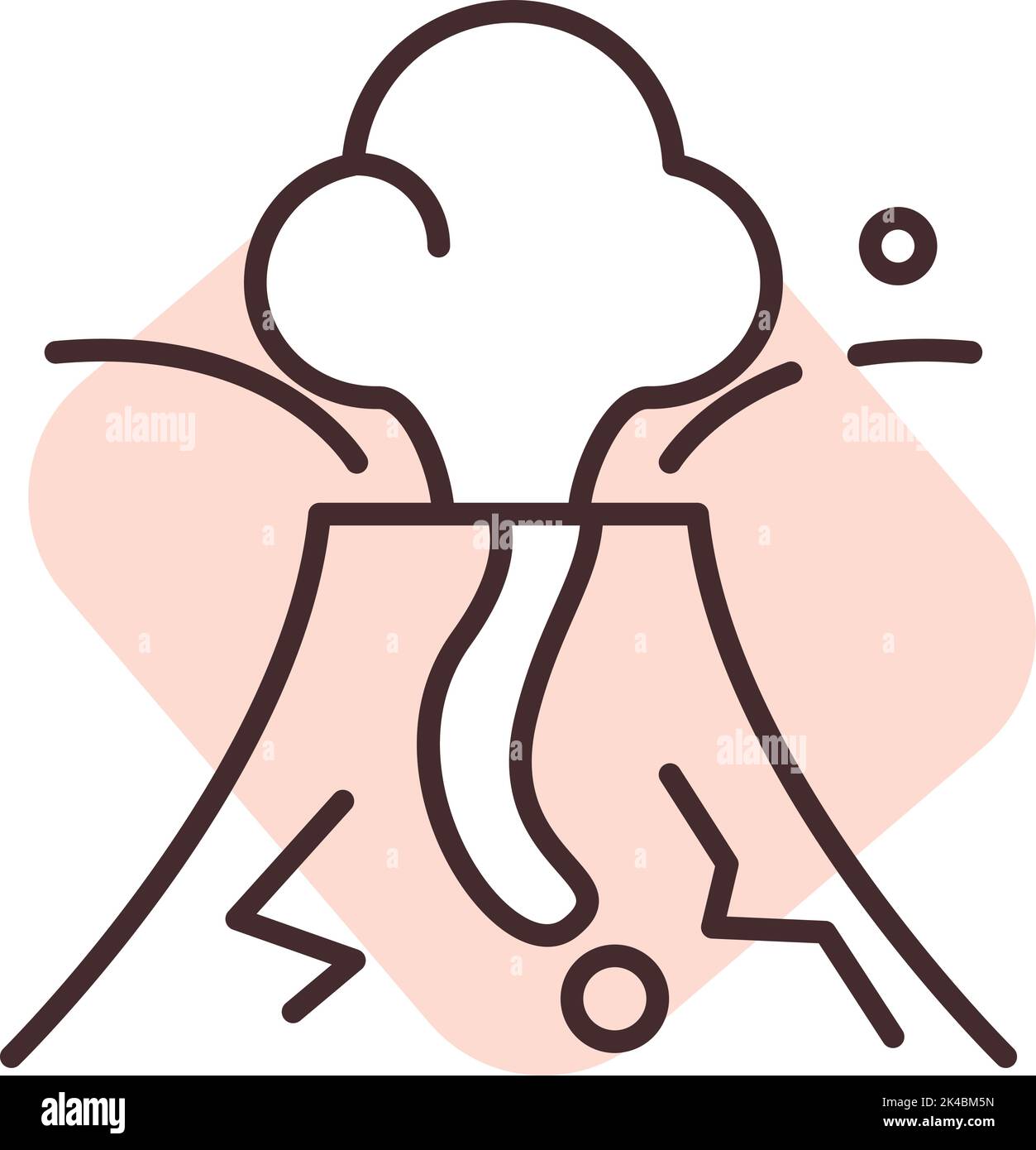 Volcan de désastre, illustration, vecteur sur fond blanc. Illustration de Vecteur