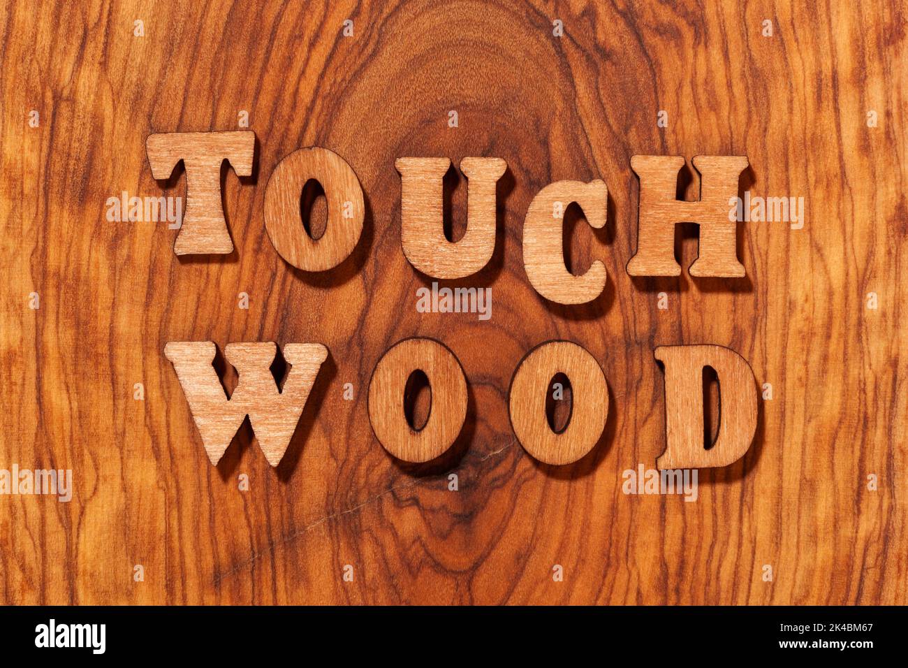 Touchez l'expression en bois en gros plan Banque D'Images