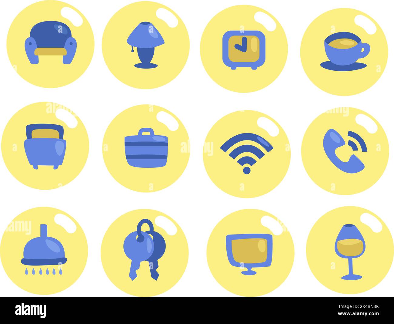 Service hôtel, illustration, vecteur sur fond blanc. Illustration de Vecteur