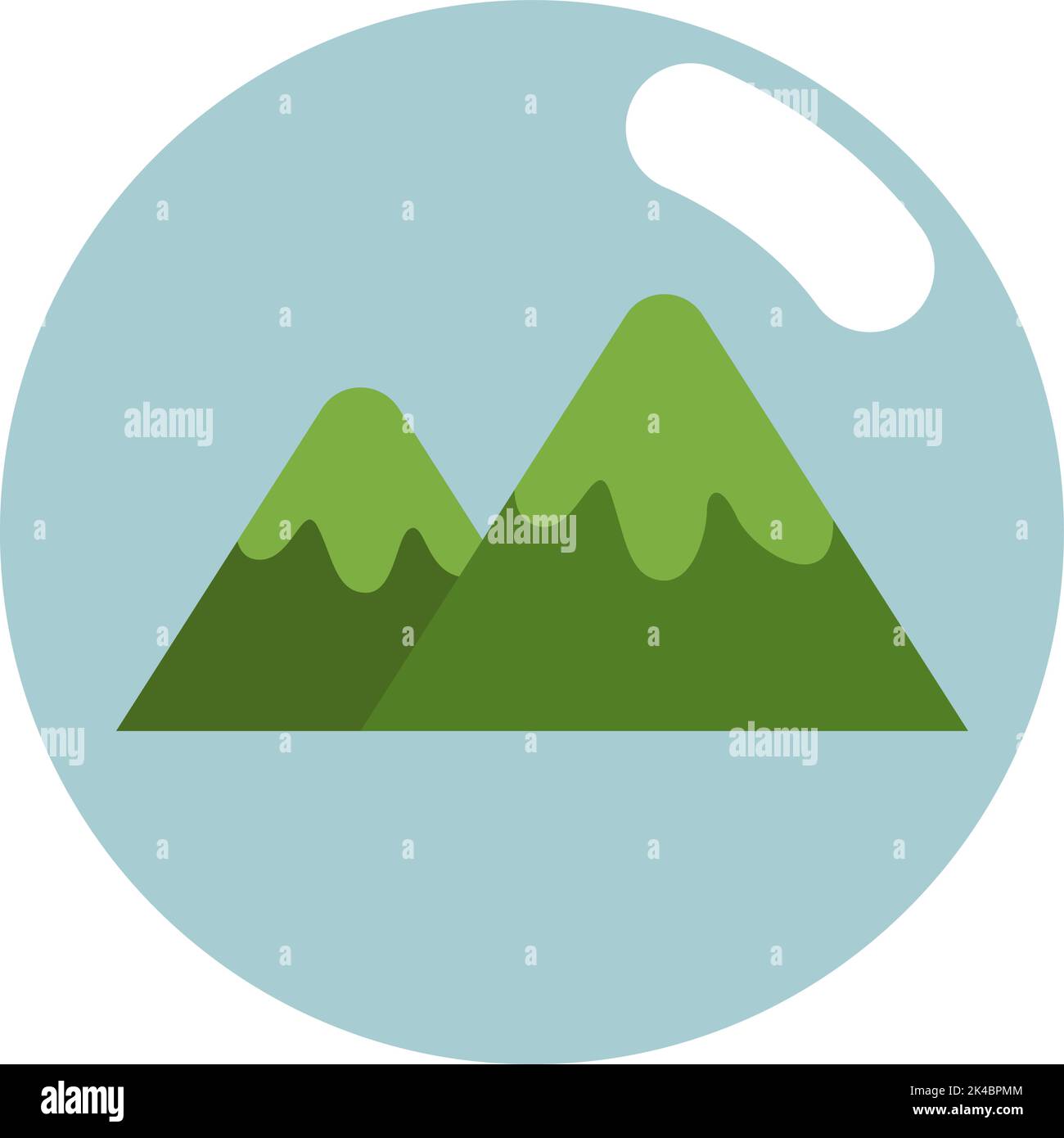 Montagne verte, illustration, vecteur sur fond blanc. Illustration de Vecteur