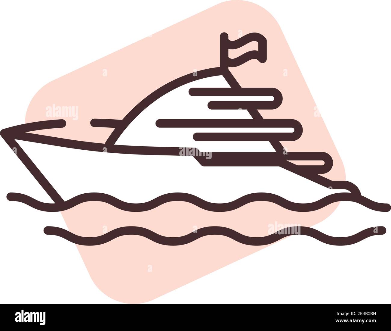 Yacht d'été, illustration, vecteur sur fond blanc. Illustration de Vecteur