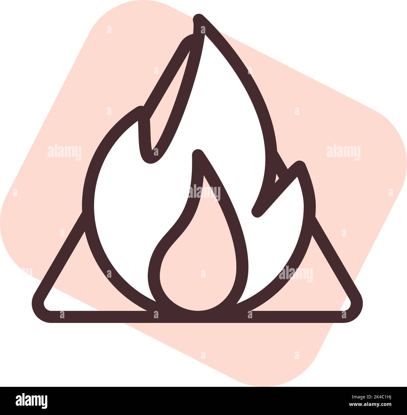 Panneau d'avertissement incendie, illustration, vecteur sur fond blanc. Illustration de Vecteur