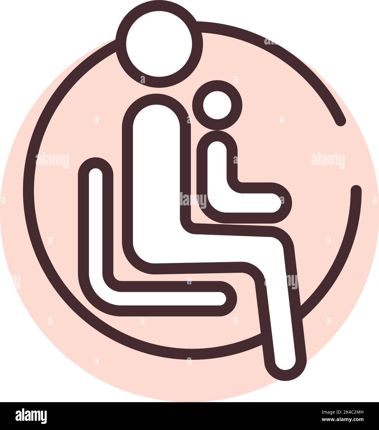 Panneau d'avertissement personnes avec enfants, illustration, vecteur sur fond blanc. Illustration de Vecteur