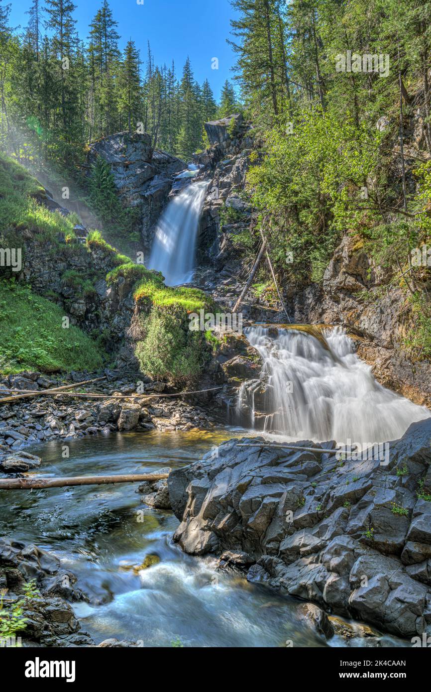 Les chutes Albas dans le lac Shuswap, Okanagan, Colombie-Britannique, Canada Banque D'Images