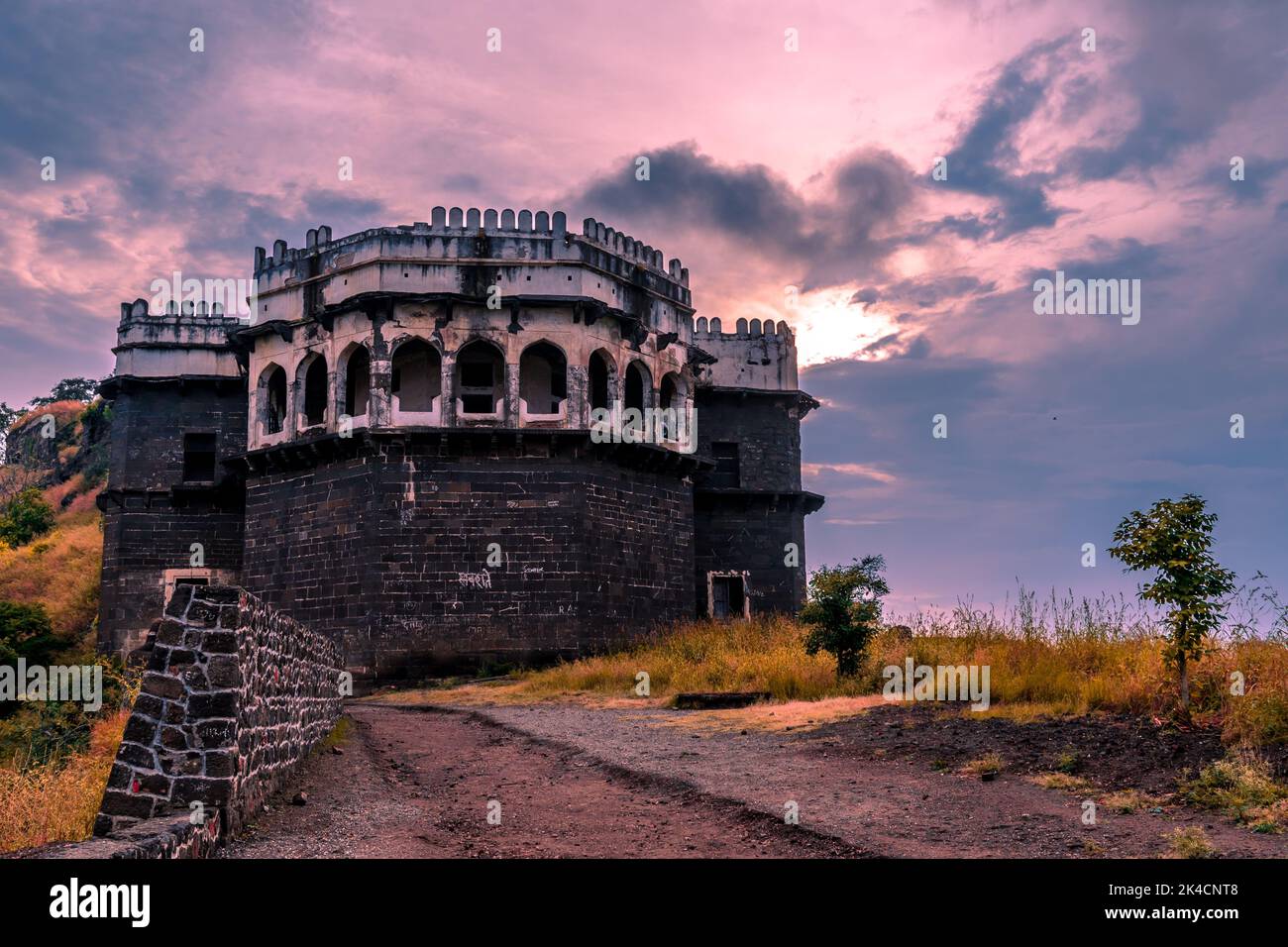 Une vue magnifique sur le fort de Daulatabad dans le village de Devagiri à Maharashtra, Inde au lever du soleil Banque D'Images