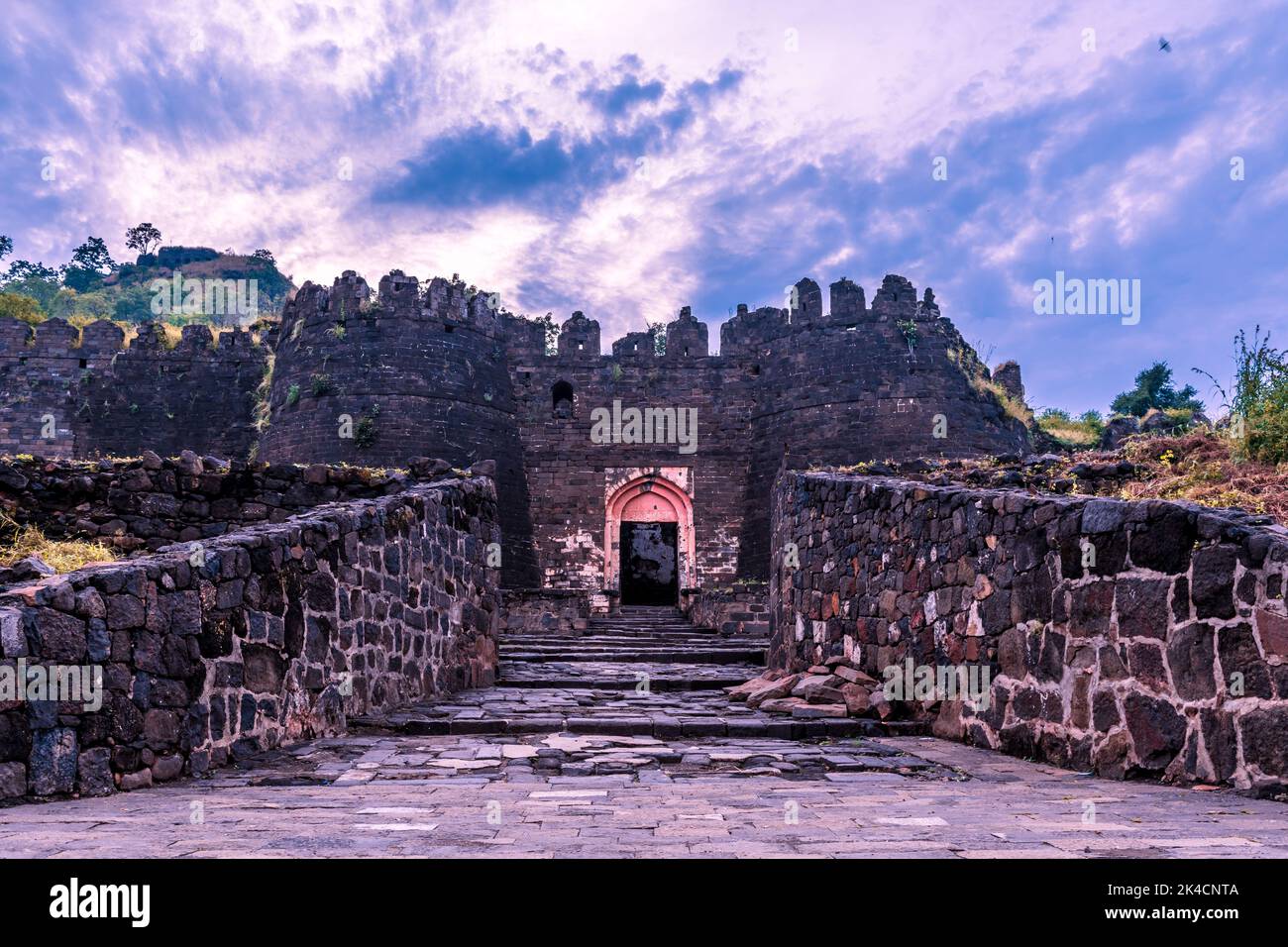 Une vue magnifique sur le fort de Daulatabad dans le village de Devagiri à Maharashtra, Inde au lever du soleil Banque D'Images