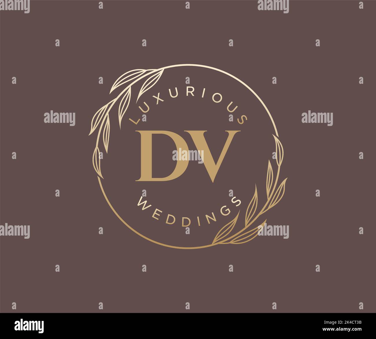 DV initiales lettre mariage monogramme logos modèle, dessin à la main moderne minimalistes et modèles floraux pour cartes d'invitation, Save the Date, élégant Illustration de Vecteur