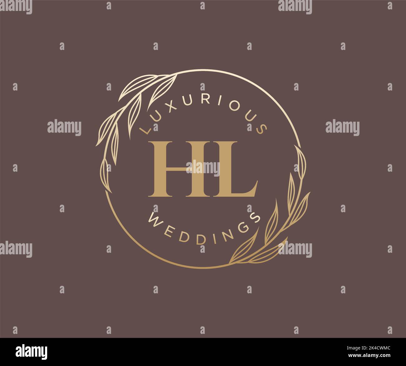 HL initiales lettre mariage monogramme logos modèle, dessin à la main moderne minimalistes et modèles floraux pour cartes d'invitation, Save the Date, élégant Illustration de Vecteur