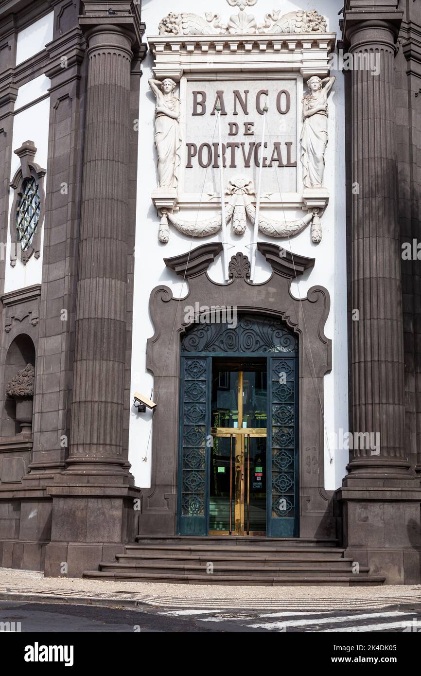 Banco de Portugal, Av. Arriaga, Vieille ville, Funchal, Madère, Portugal, Europe Banque D'Images