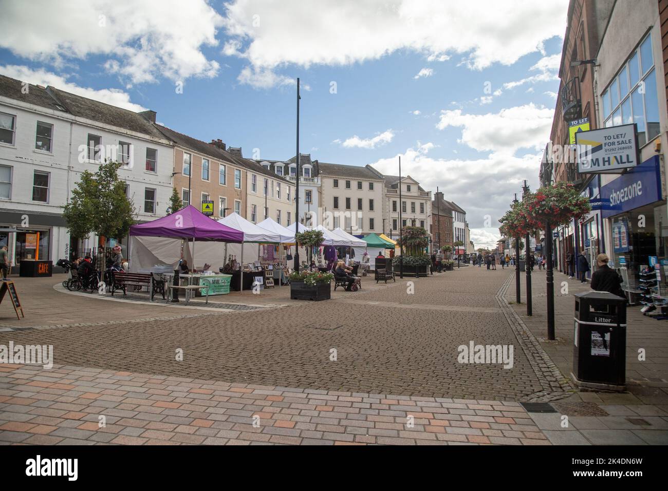 Dumfries, Dumfries & Galloway, Écosse, 24 septembre 2022, vue sur les rues de la ville. Banque D'Images