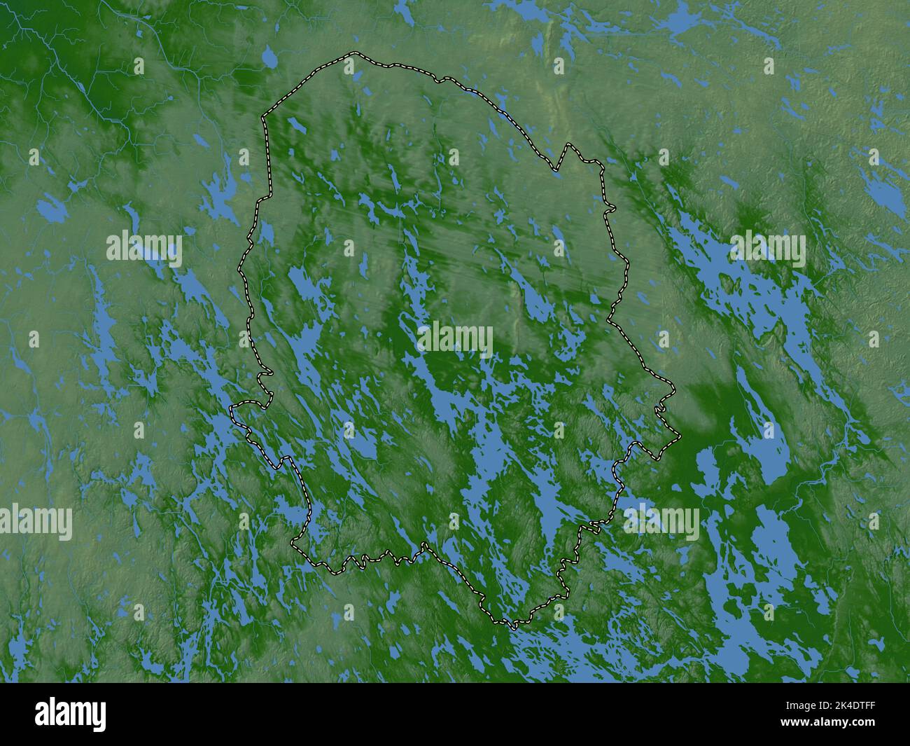 La Savonie du Nord, région de la Finlande. Carte d'altitude en couleur
