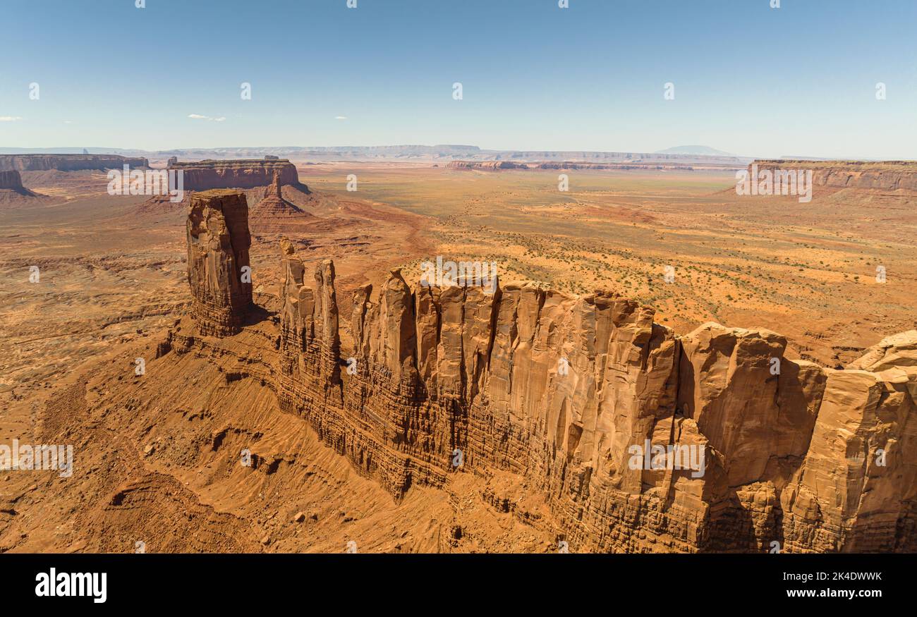 Castle Rock Butte au parc tribal de Monument Valley Navajo, nation Navajo Banque D'Images