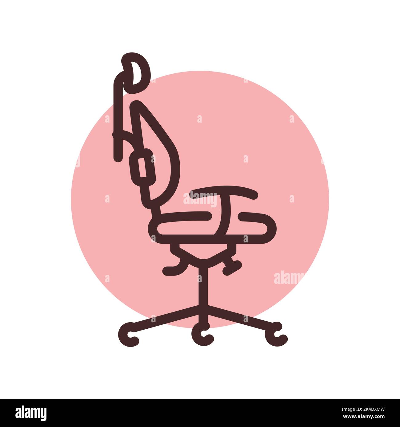 Icône de la ligne couleur de la chaise orthopédique. Pictogramme pour page Web Illustration de Vecteur