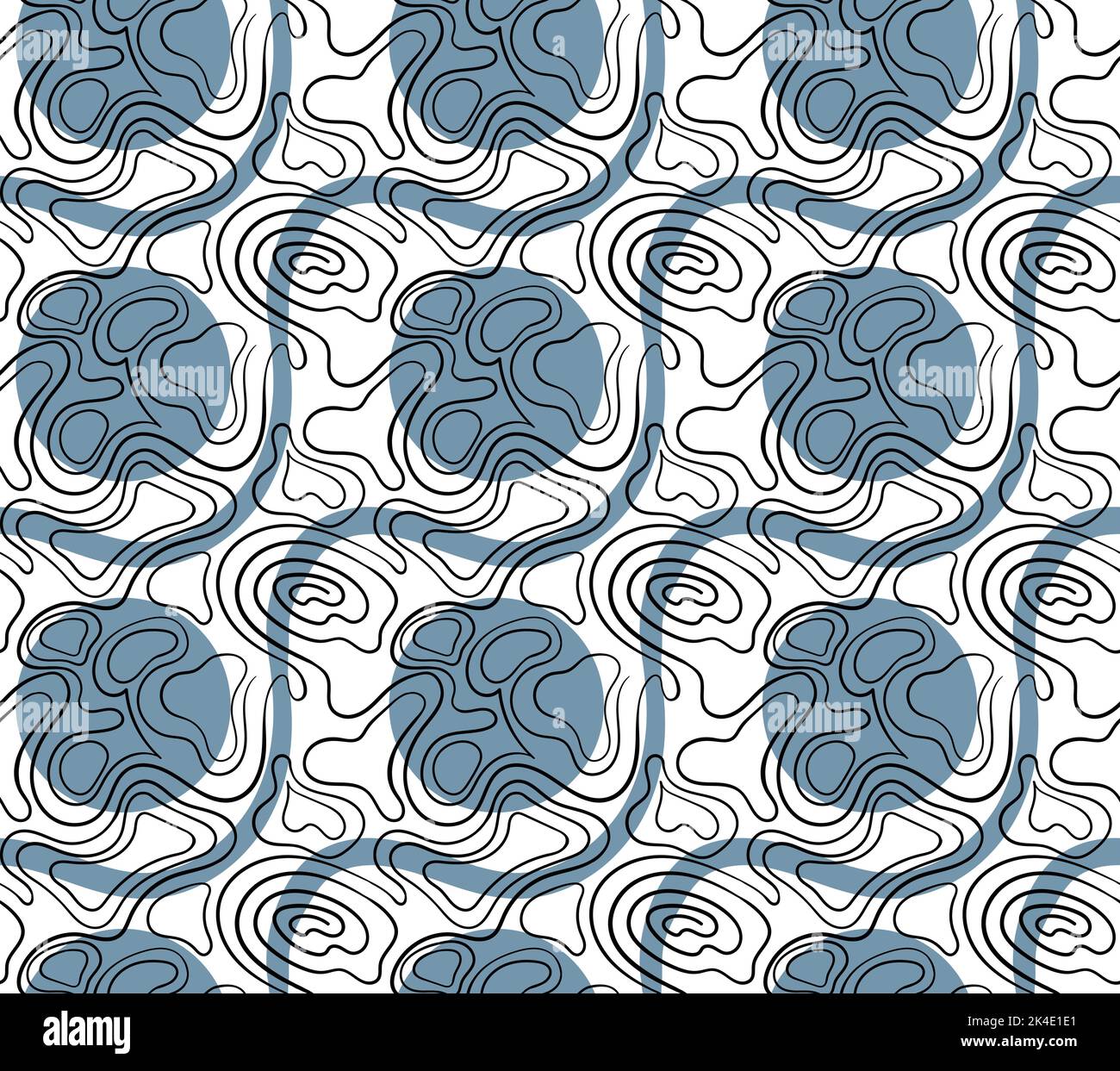 Motif vectoriel sans ensemble de style moderne créé sur des courbes et des cercles Illustration de Vecteur