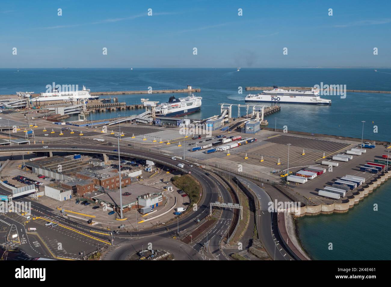 Vue générale sur le port de Douvres, Kent, UK. Banque D'Images